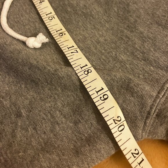 Grey Cropped Hoodie Sweatshirt - Picture 7 of 9
